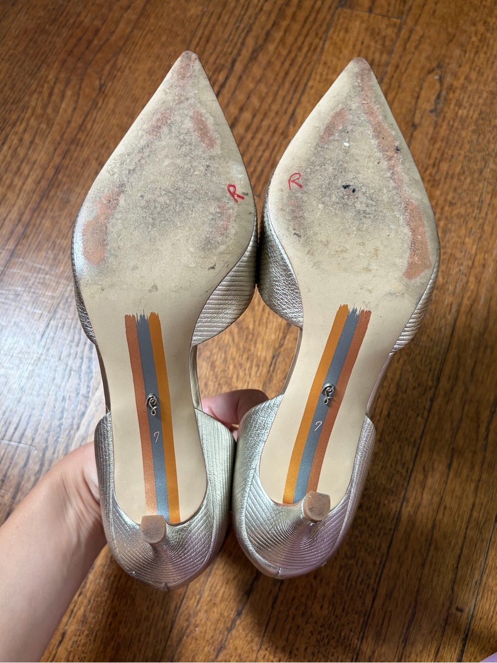 Metallic Pointed-Toe Heels - Picture 6 of 8